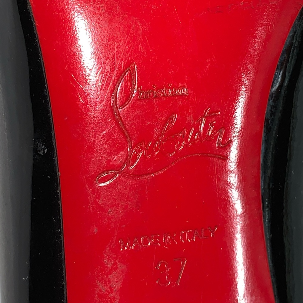 CHRISTIAN LOUBOUTIN size 37 black patent leather STILLETO pumps - Picture 2 of 12